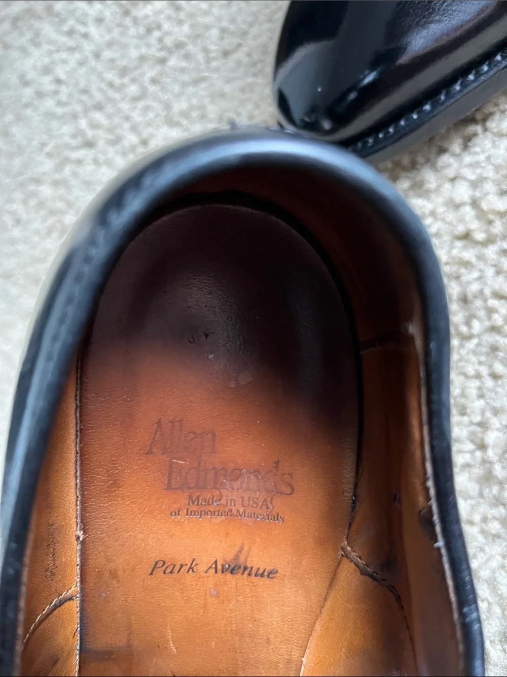 $400 Allen Edmonds Fifth Avenue Classic Black Cap-Toe Oxford Dress Shoes 9.5